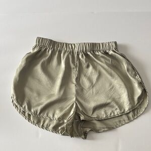 Women's Satin Shorts in Light Olive